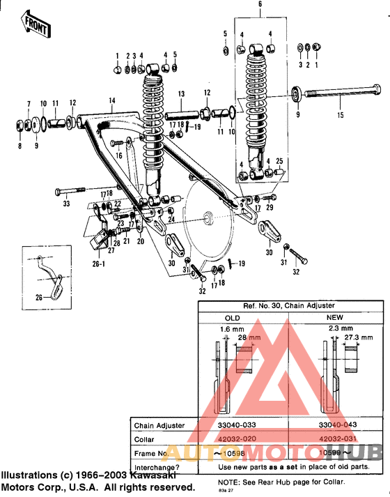 Swing arm/shock absorbers