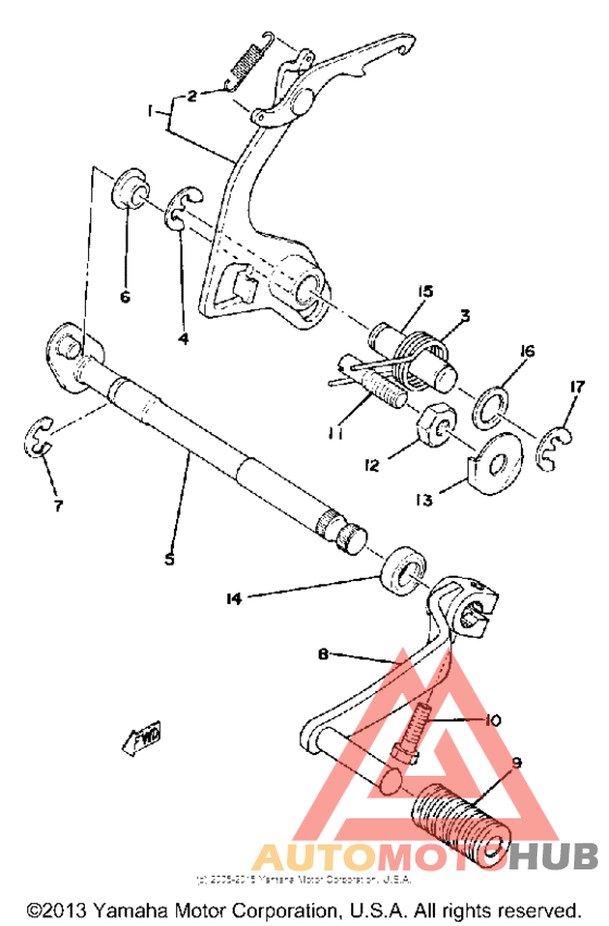 Shift shaft-pedal