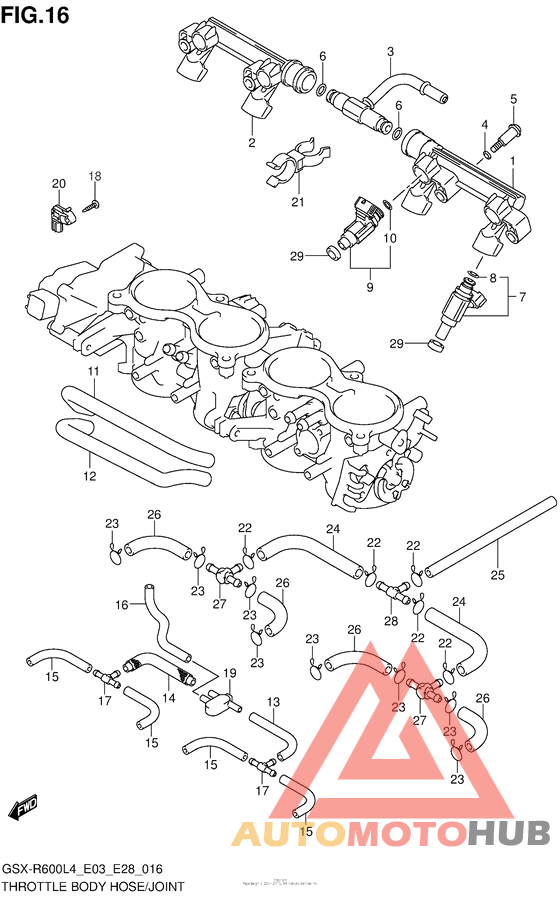 Throttle Body Hose/joint (Gsx-R600L4 E33)