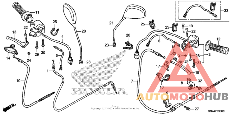 Handle lever + switch + cable