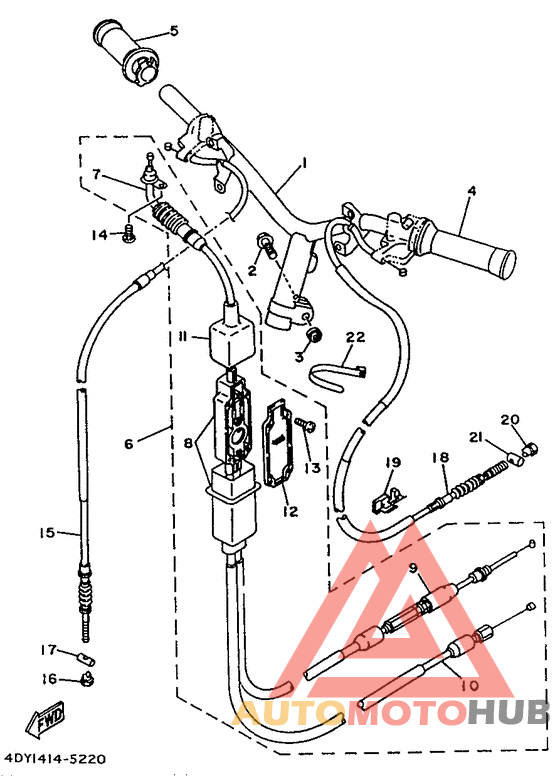 Steering handle. cable