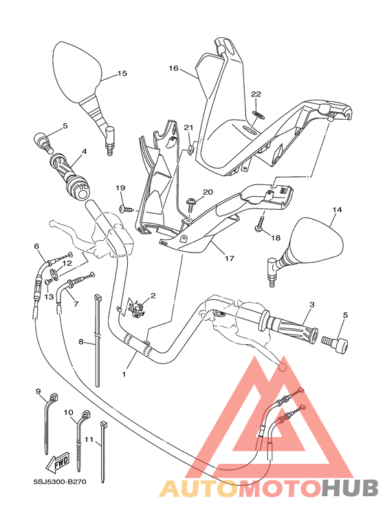 Steering handle. cable