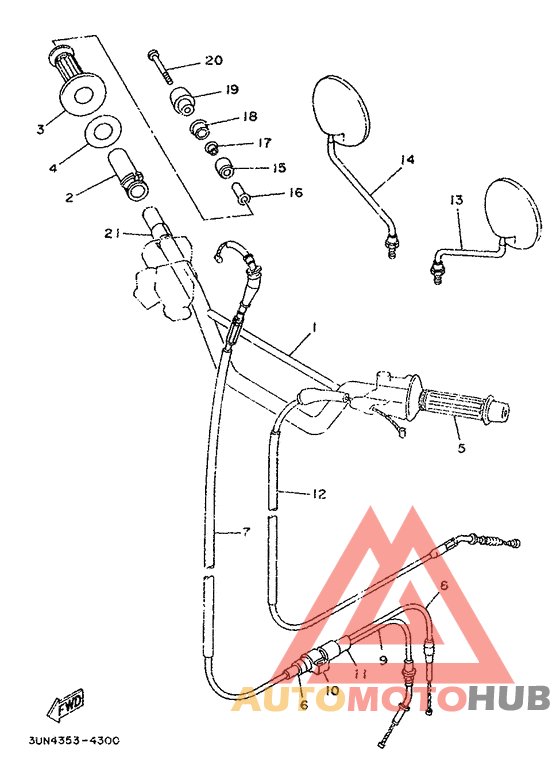 Steering handle. cable