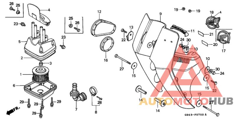 Front cover/air cleaner