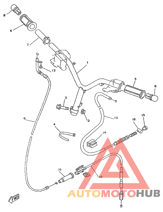 Steering handle. cable
