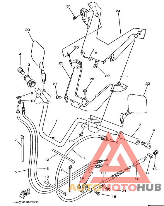 Steering handle. cable