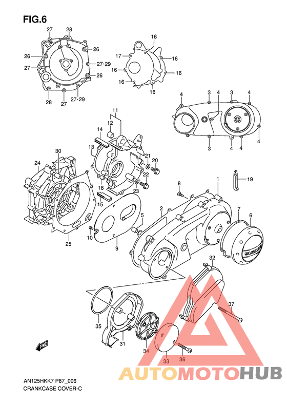Crankcase cover ass`y  (v