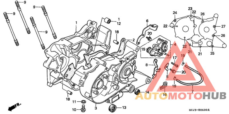 Crankcase/oil pump