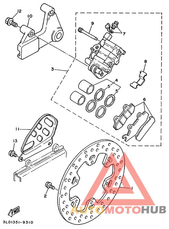 Hinterradbremssattel