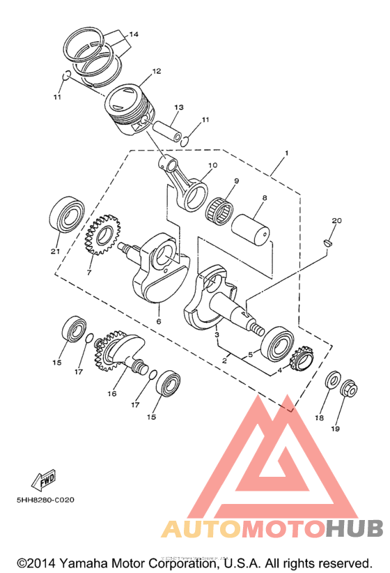 Коленчатый вал и Поршень