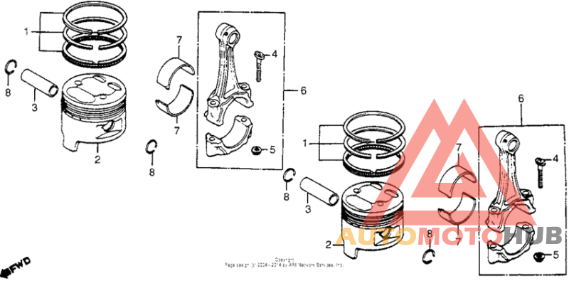 Piston + connecting rod