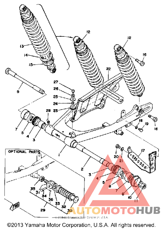 Rear arm - rear cushion - chain case