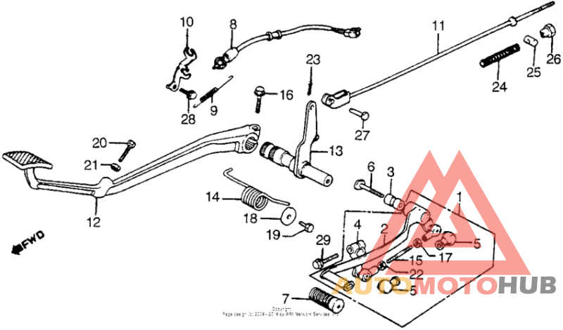 Brake pedal + gearshift pedal