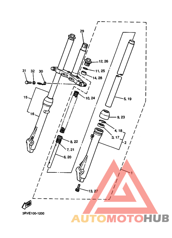 Вилка передней оси