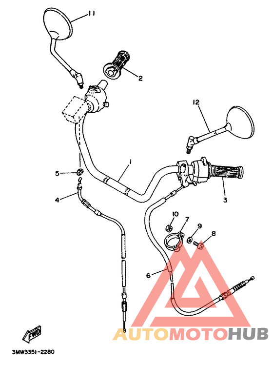 Steering handle. cable