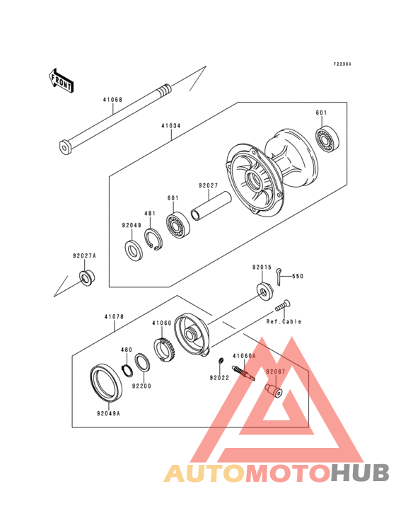 Front hub@(kdx250-d2/d3/d4)