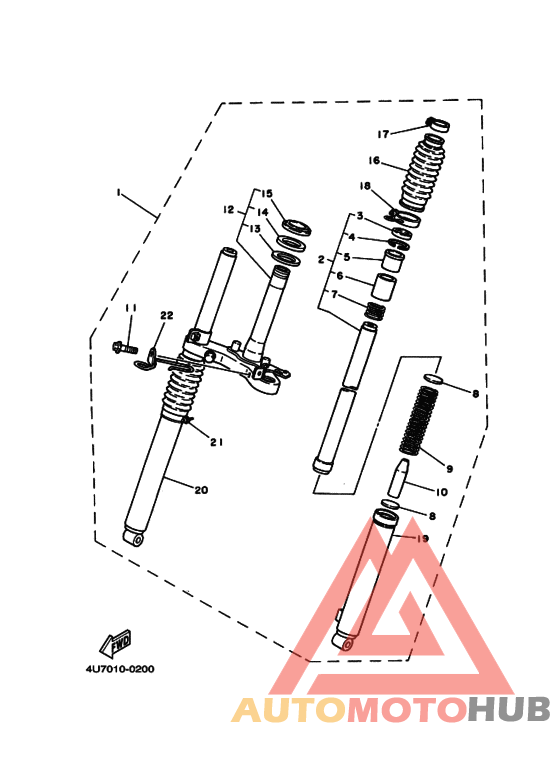 Front fork assy(ur silv