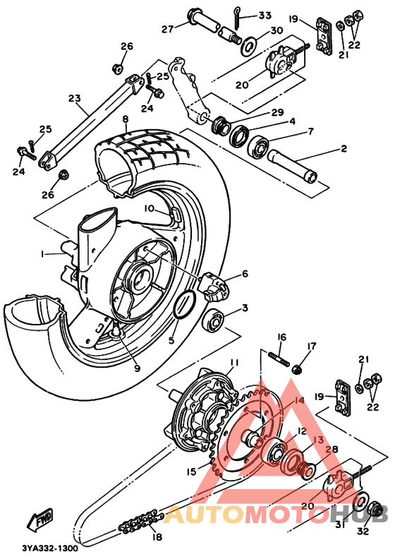 Rear wheel complete assy