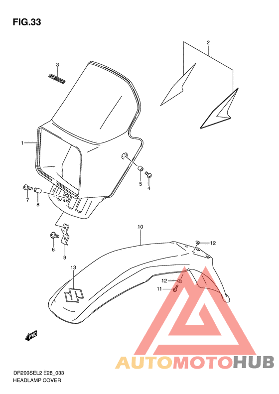 Headlamp cover  front fender
