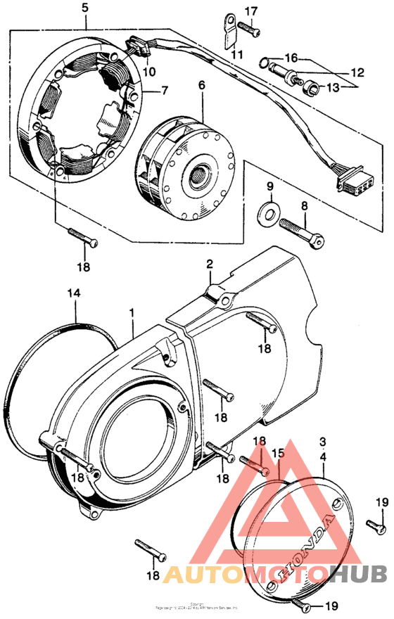 Left crankcase + alternator
