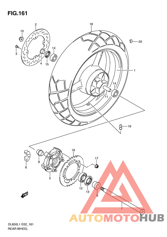Rear wheel complete assy