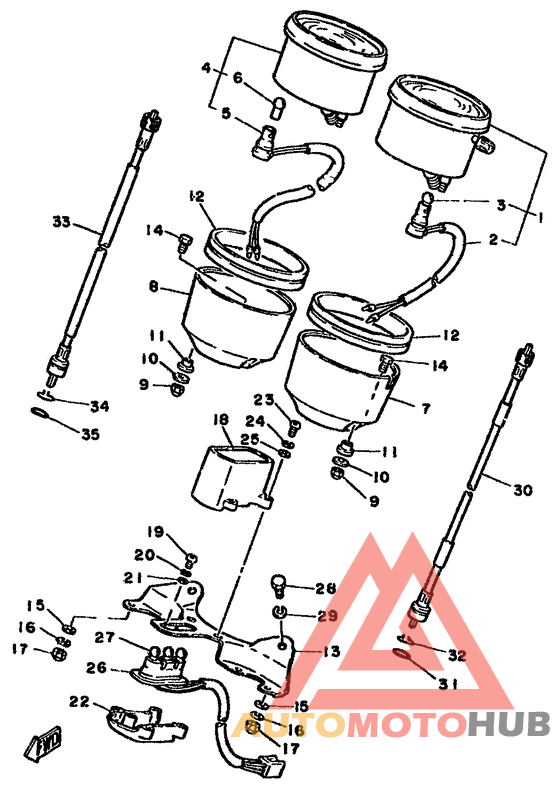 Speedometer. tachometer