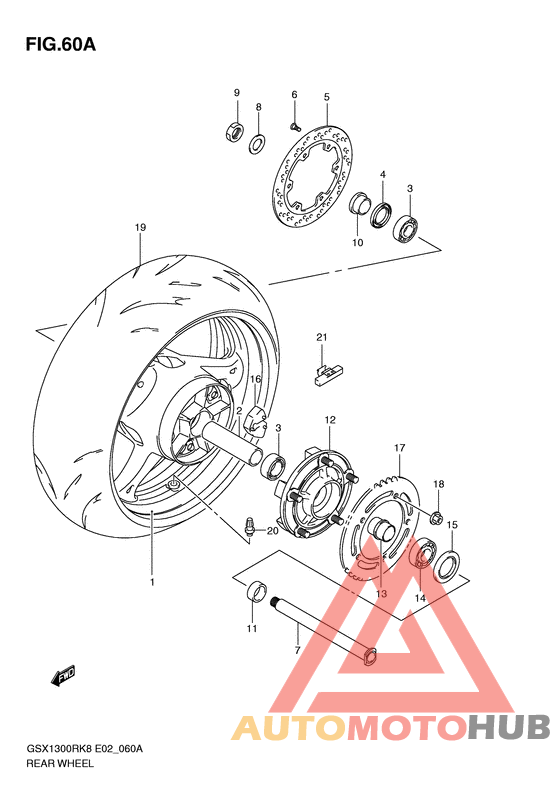 Rear wheel complete assy