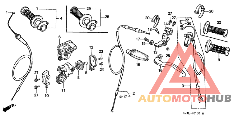 Handle lever/switch cable