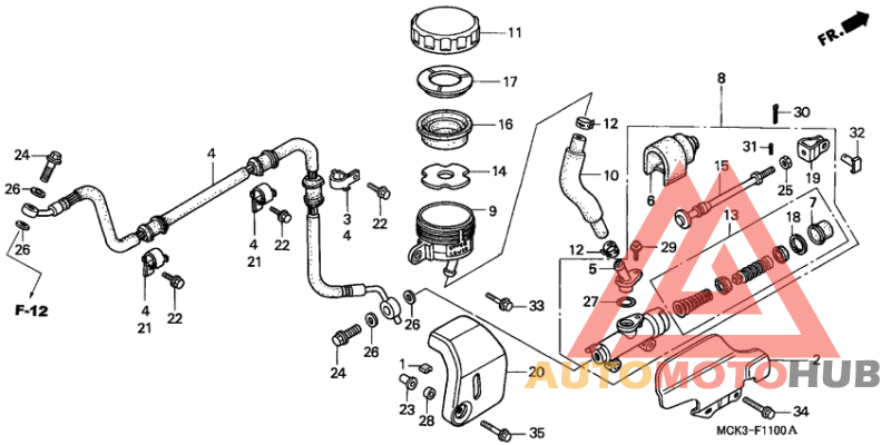 Rr. brake master cylinder