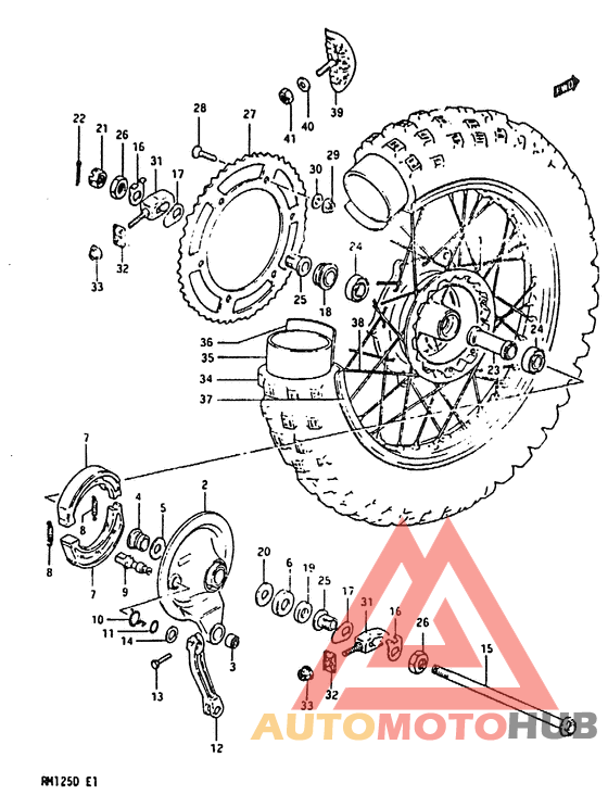 Rear wheel complete assy