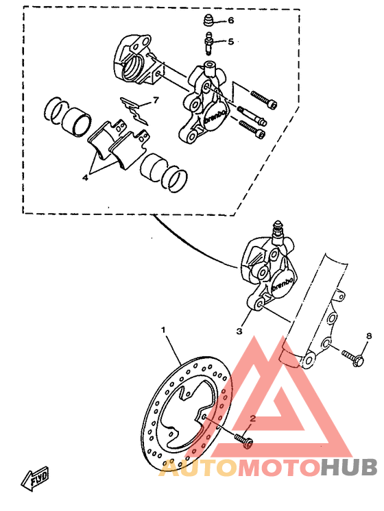 Front brake. caliper