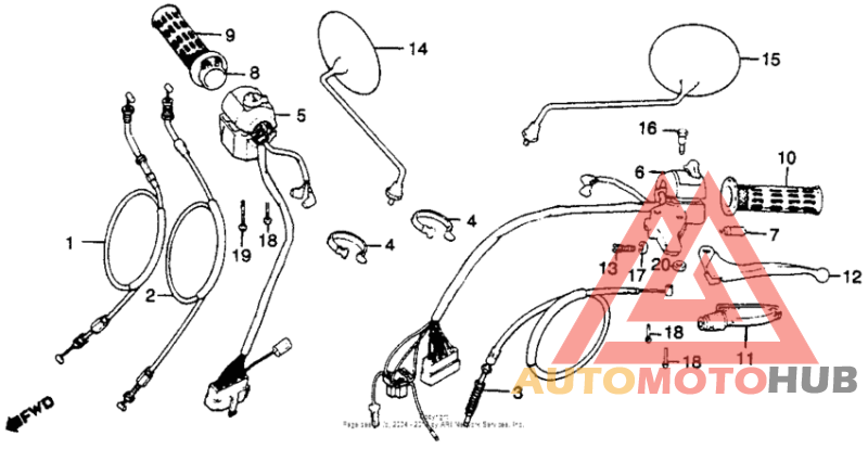 Handle lever + switches + cables