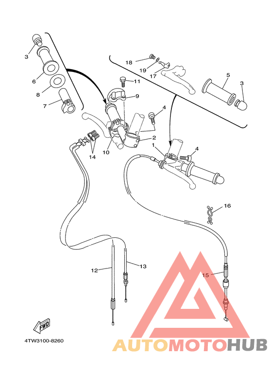 Steering handle. cable