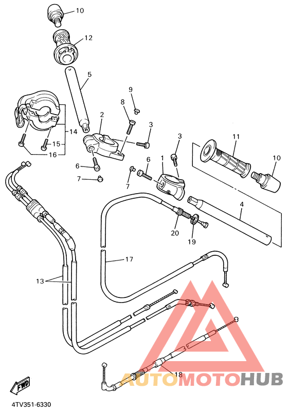 Steering handle. cable
