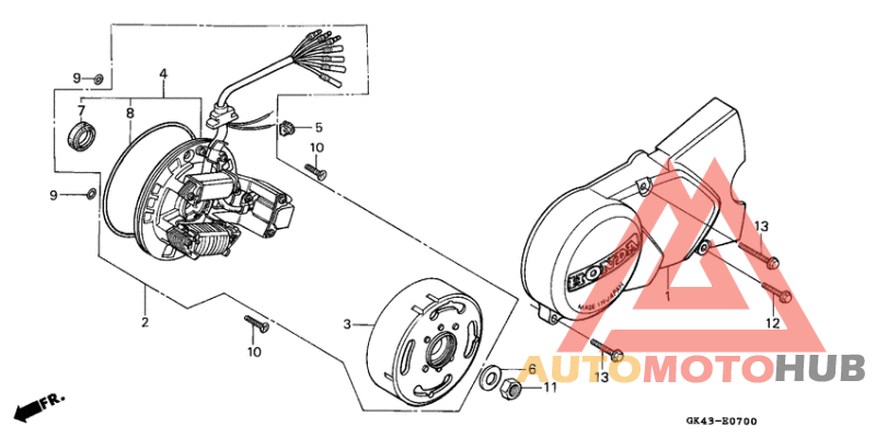 Left crankcase cover/ generator