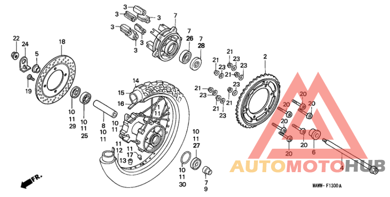Rear wheel complete assy