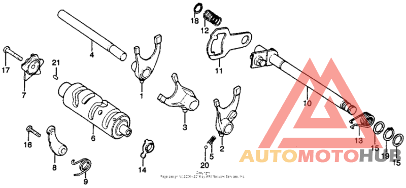 Shift drum + spindle