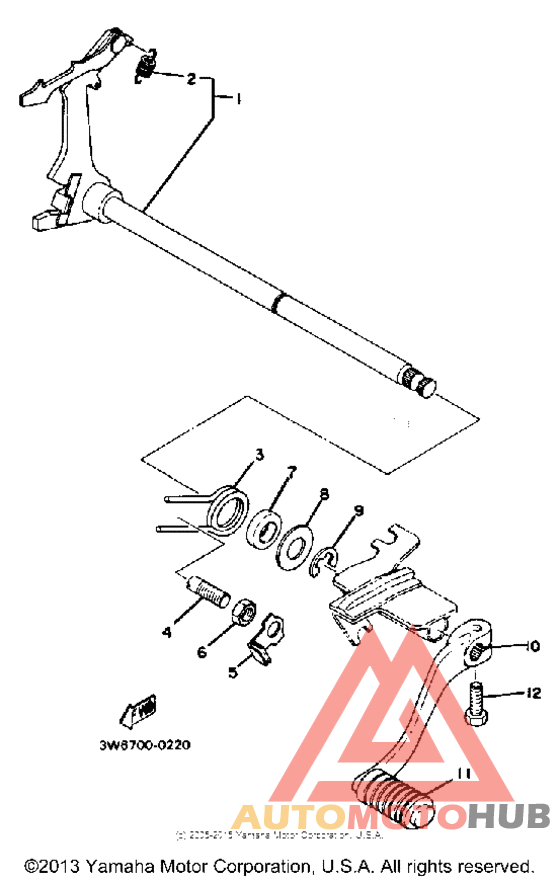 Shift shaft-pedal