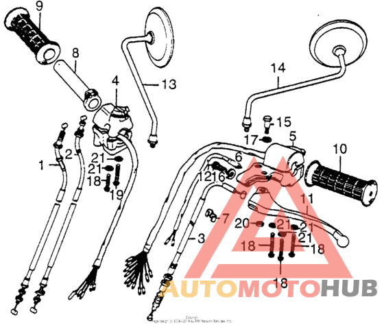 Handle switch + lever + cables
