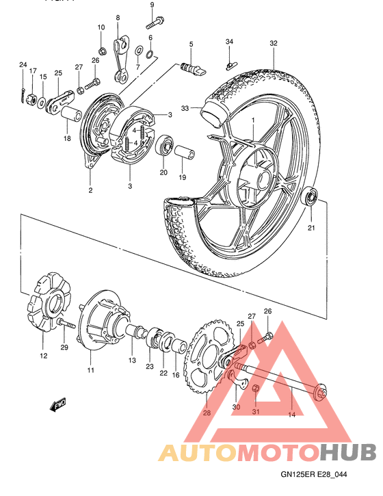 Rear wheel complete assy