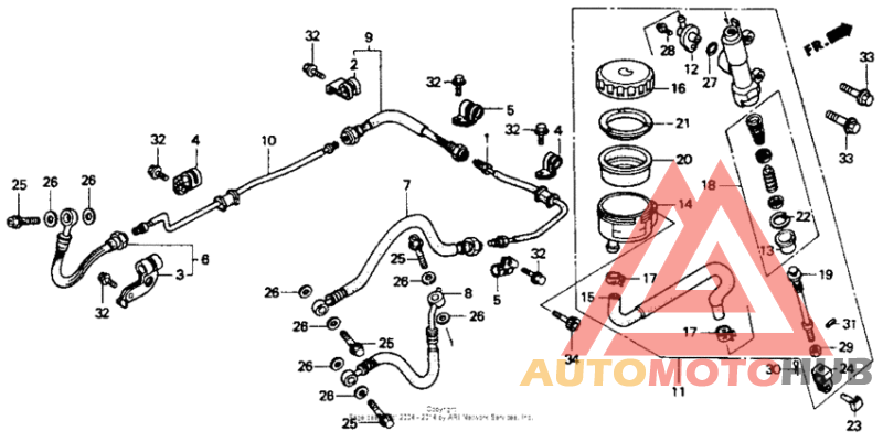 Rear brake master cylinder 1100a