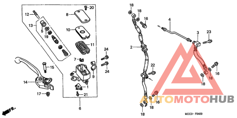 Fr. brake master cylinder