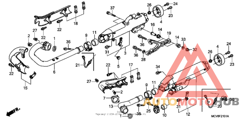 Exhaust muffler (vtx1800n)