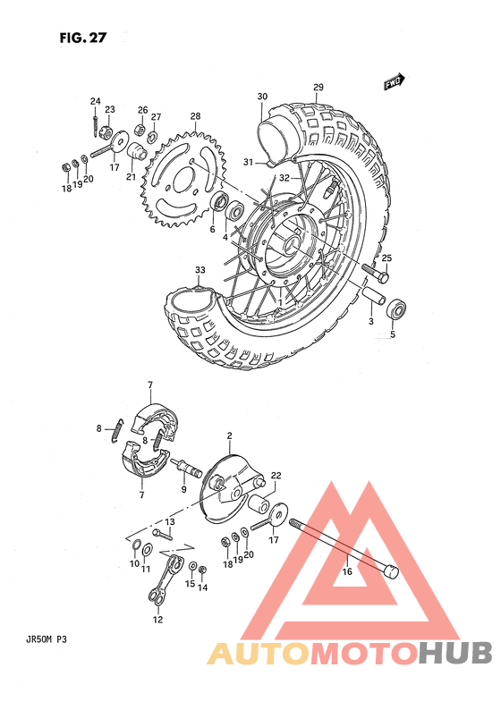 Rear wheel complete assy