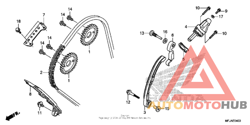 Cam chain + tensioner
