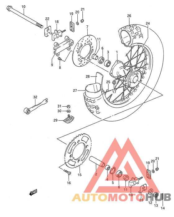 Rear wheel complete assy