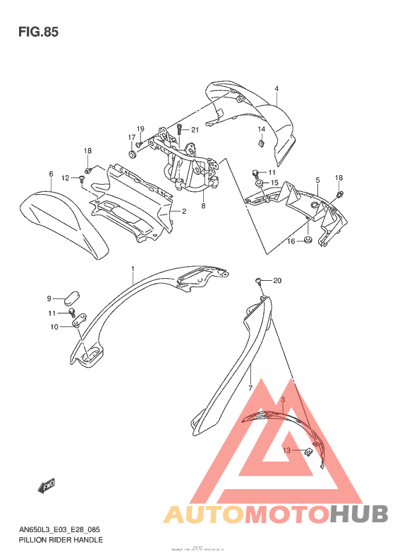 Pillion Rider Handle (An650L3 E33)