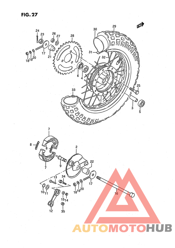 Rear wheel complete assy