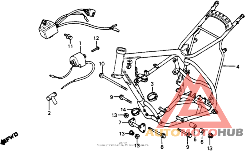 Frame + ignition coil 81
