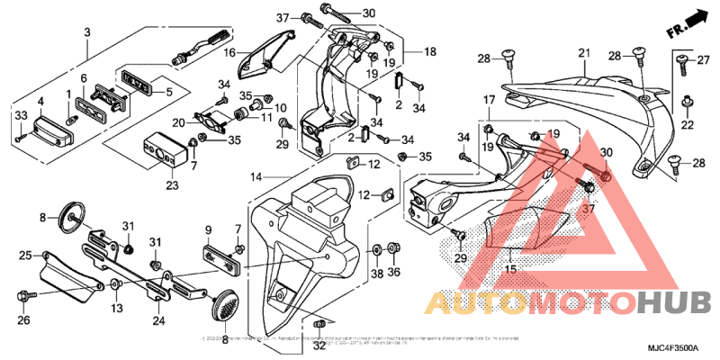 Rear Fender + License Light